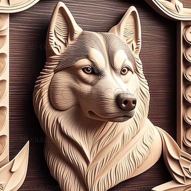 3D model st West Siberian Husky dog (STL)